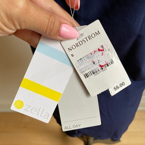 ZELLA Navy Blue "Refined" V-Back Tank Top Small - Picture 6 of 8